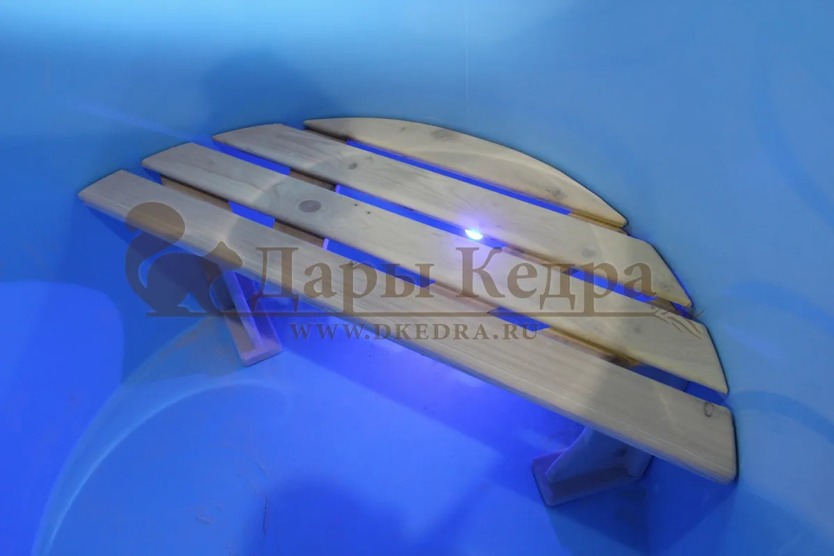 Купель двойная круглая гладкая столярная из кедра с пластиковой вставкой