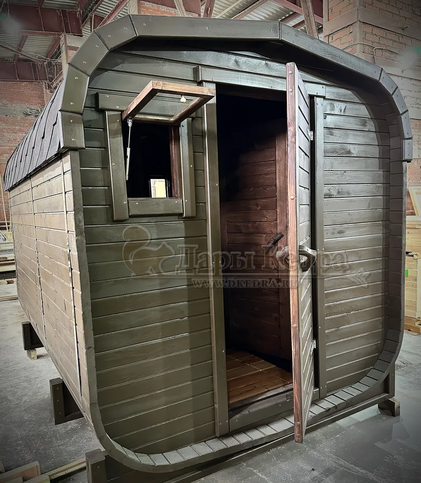 Баня-бочка квадро из кедра 4 метра